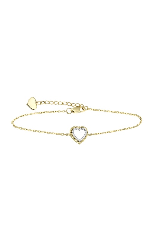 Albert's 14k Yellow Gold .05ctw Diamond Heart Bracelet BC10525-4YSC