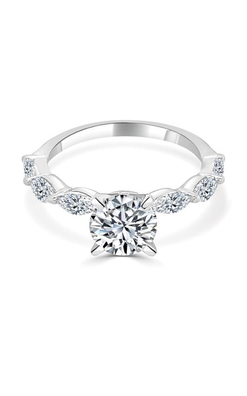 Albert's 14k White Gold 3/5ctw Marquise Diamond Semi Mount Ring 69776D-4W-2/3