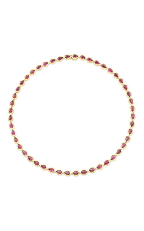 Rahaminov Diamonds 18k Yellow Gold 27.22ctw Pink Tourmaline 16 Inch Necklace CS-1694