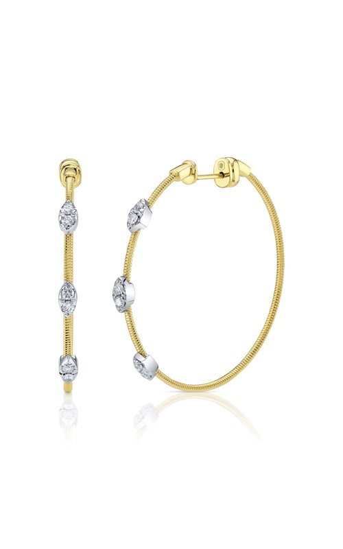 Shy Creation 14k Yellow & White Gold .42ctw Diamond Hoop Earrings B22001042D1.60