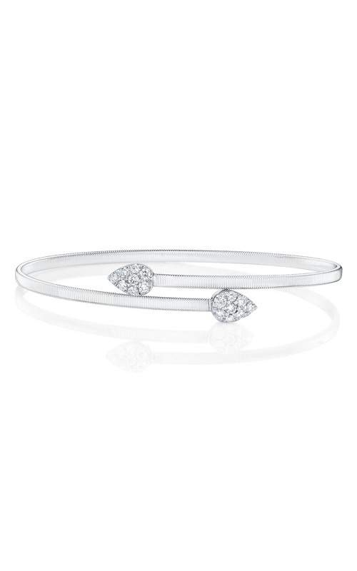 Shy Creation 14k White Gold .44ctw Diamond Pave Bangle B22001205ZS