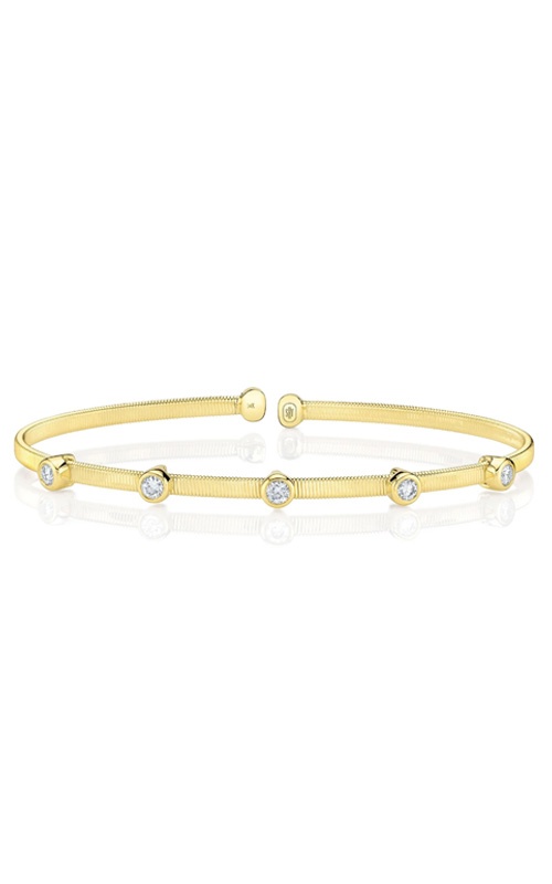 Shy Creation 14k Yellow Gold .32ctw Diamond Bezel Bangle B22001311ZS