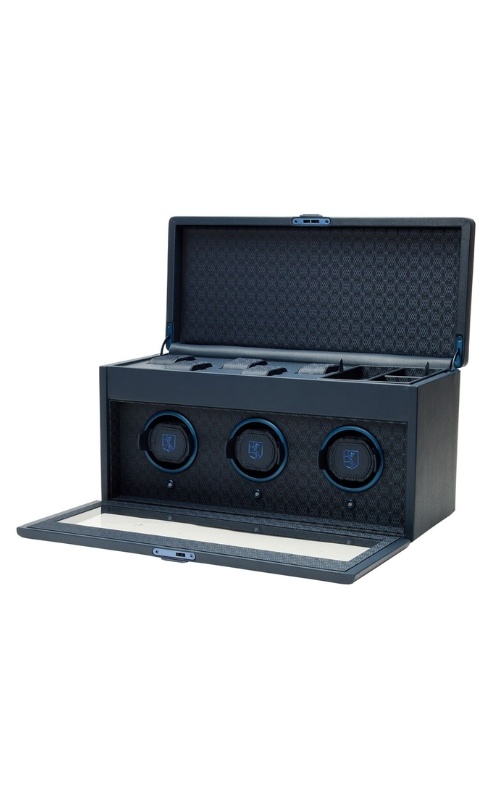 Wolf Earth Triple Midnight Blue App Controlled Watch Winder 