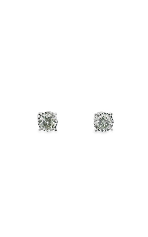 Albert's 14k White Gold 1.01ctw Round Diamond Stud Earrings IE1049
