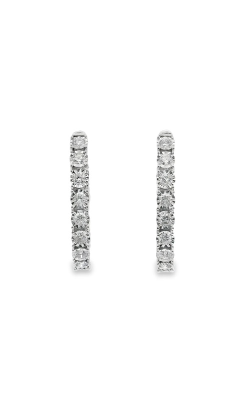 Albert's 14k White Gold 1.52ctw Diamond Hoop Earrings IEO150