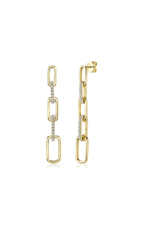 Shy Creation 14K Yellow Gold .64CTW Diamond Paperclip Link Earrings SC55026165