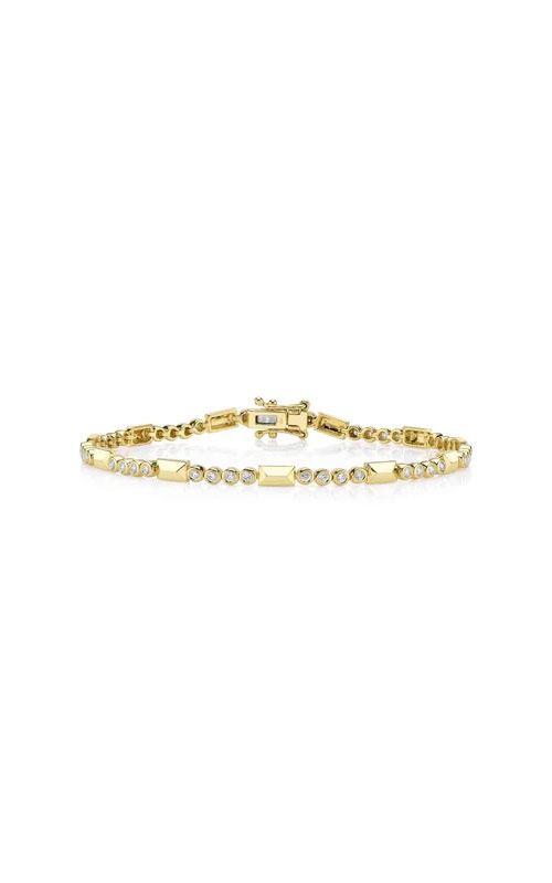 Shy Creation 14K Yellow Gold .54ctw Diamond Bezel Geo Cut Bracelet SC55027046