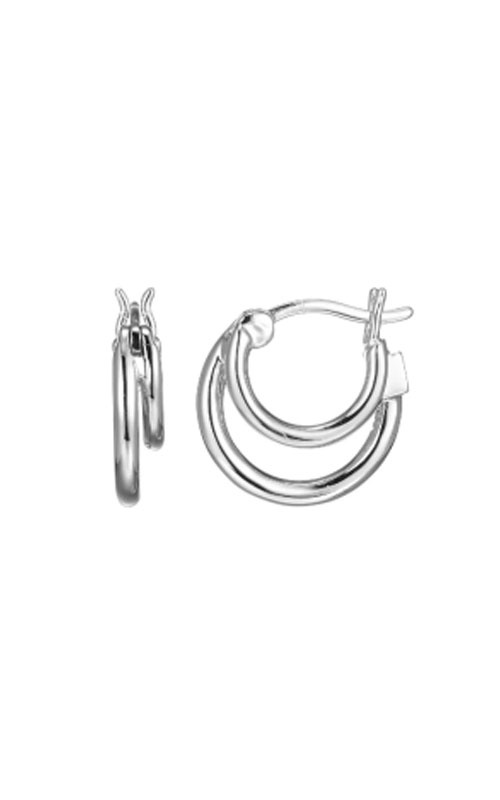 Elle Jewelry Sterling Silver X 10mm Double Hoop Earrings E10339W