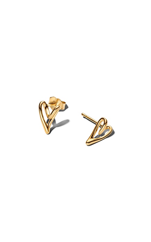 Pandora Organically Shaped Heart Stud Earrings 264393C00