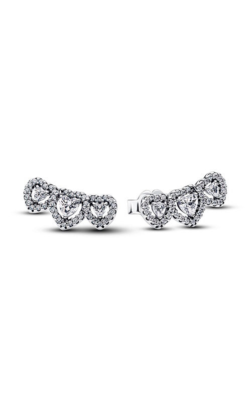 Pandora Halo Heart Trilogy Stud Earrings 294411C01