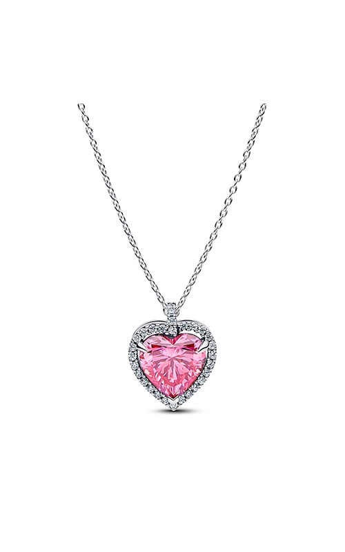 Pandora Pink Halo Heart Collier Necklace 394414C01-45
