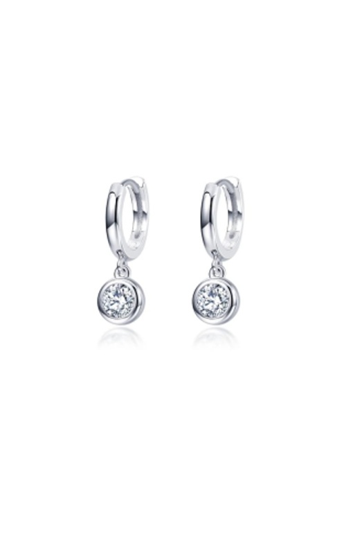 Lafonn Sterling Silver .92Ctw Bezel Huggie Dangle Earrings E0594CLP00