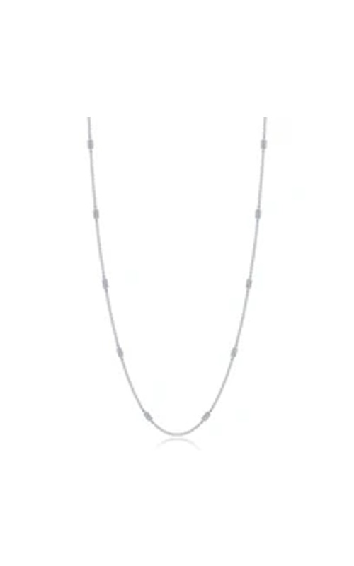 Lafonn Sterling Silver 20'' .72Ctw Round CZ Adjustable Station Necklace N0321CLP20