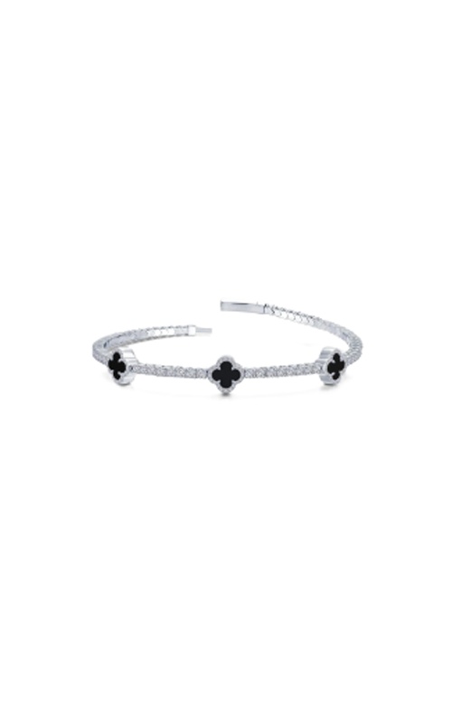 Lafonn Sterling Silver Black Onyx Good Luck Station Flex Bangle B0190OXP75