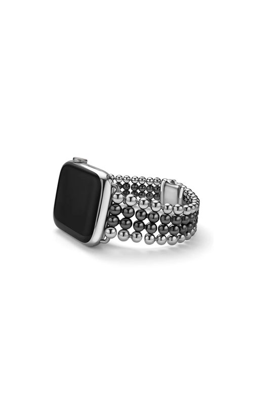 LAGOS Sterling Silver/Ceramic Black Caviar 38MM Watchband 12-92036-CB7