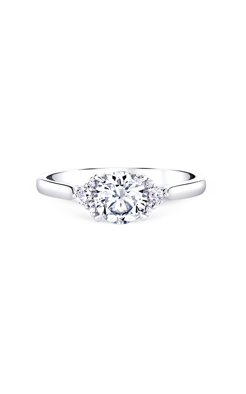 Albert's 14k White Gold 1.06ctw Round Lab Grown Center and .16ct Lab Diamond Melee Engagement Ring EVFRE-3407