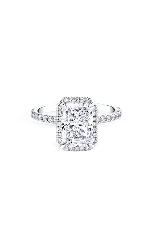 Albert's 14k White Gold 3ctw Lab Radiant Diamond Center and .62ctw Lab Melee Engagement Ring EVRE-23024CAA44W4SI
