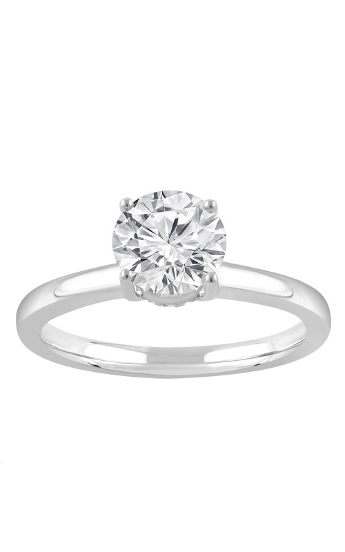 Albert's 14k White Gold Lab Grown Diamond 1.50ct F VS1 Round Center Diamond .05TW Melee Engagement Ring LGTXR08747R150-GW3