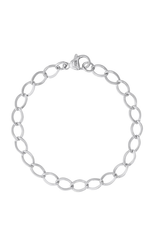 Rembrandt Charms Sterling Silver 7'' Large Dapped Curb Link Bracelet 20-0112