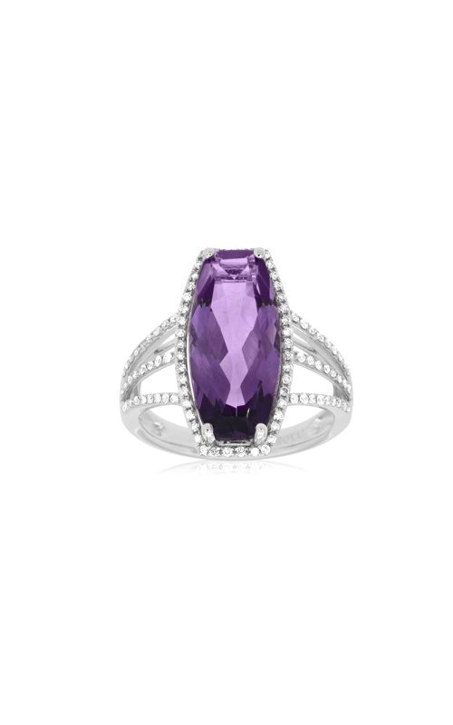 Albert's 14k White Gold 5.25ct Amethyst and .31ct Diamond Halo Ring WC7397A