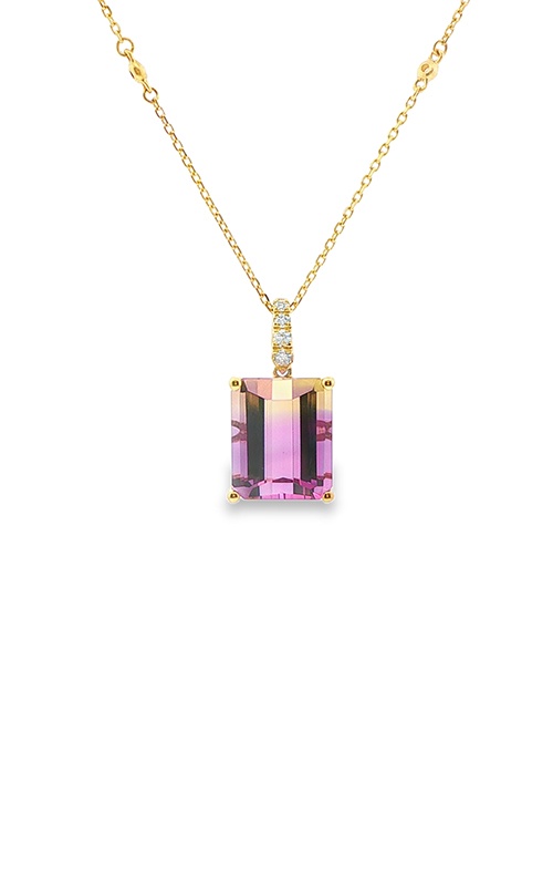 Albert's 14k Yellow Gold 6.17ct Ametrine and .11ct Diamond Necklace GJ20193P