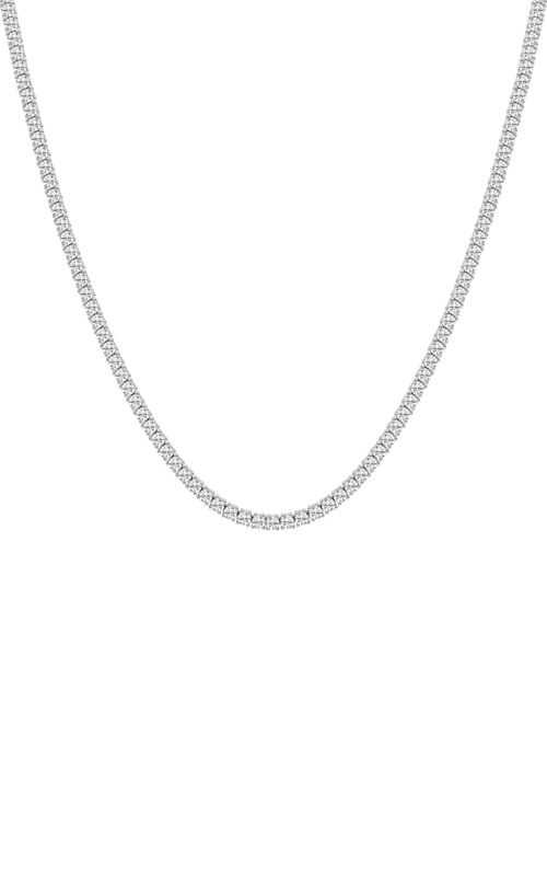 Albert's 14k White Gold 14.75'' 7.98ctw Round Lab Grown Diamond Tennis Necklace LGD-YK5346Q-GW3-18