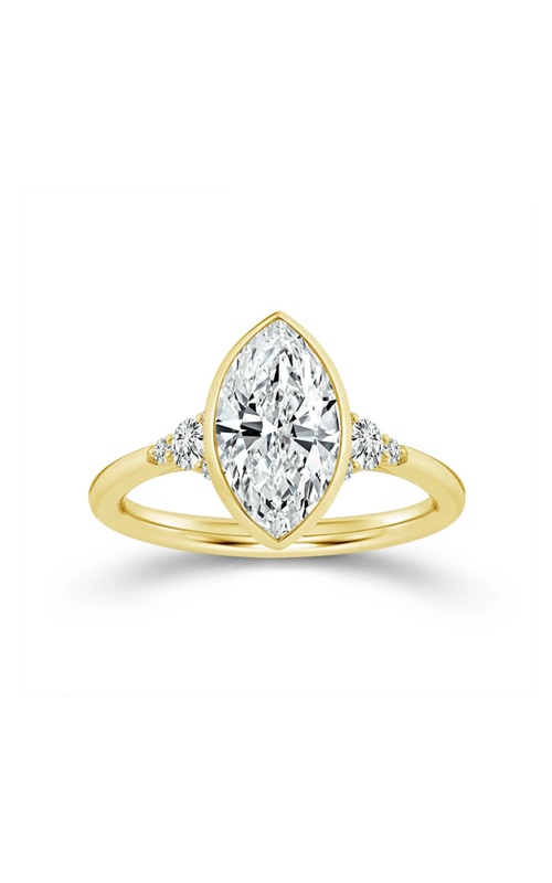 Albert's 14k Yellow Gold 1.50ct Marquise E VS2 Center Diamond and .12ctw Round Lab Grown Diamond Engagement Ring EVRE-23567XA34Y4