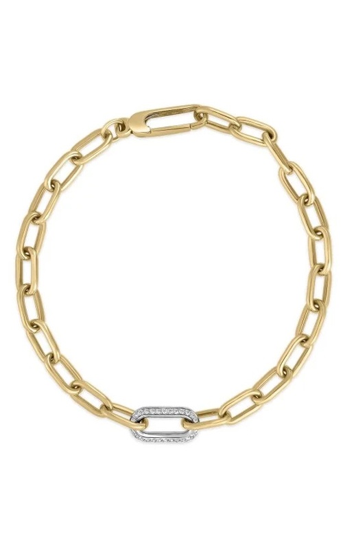 Roberto Coin 18k Yellow and White Designer Gold .25ctw Oval Link Bracelet 9151272AJLBX