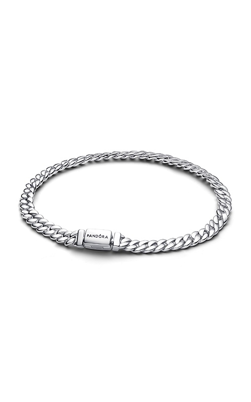 Pandora Heart Clasp Faceted Snake Chain Bracelet 564236C00-16