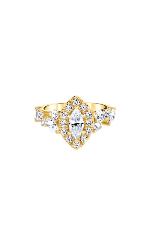 Love Story 14k Yellow Gold .70ct Marquise Center and 1-3/4 Melee Diamond Engagement Ring IR250MQ1173LJ2