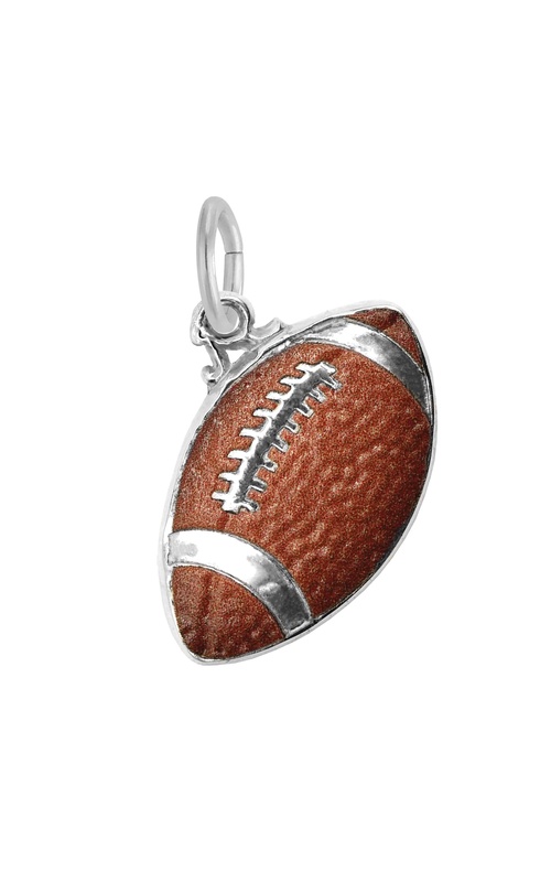 Rembrandt Charms Sterling Silver Painted Football Charm 1110
