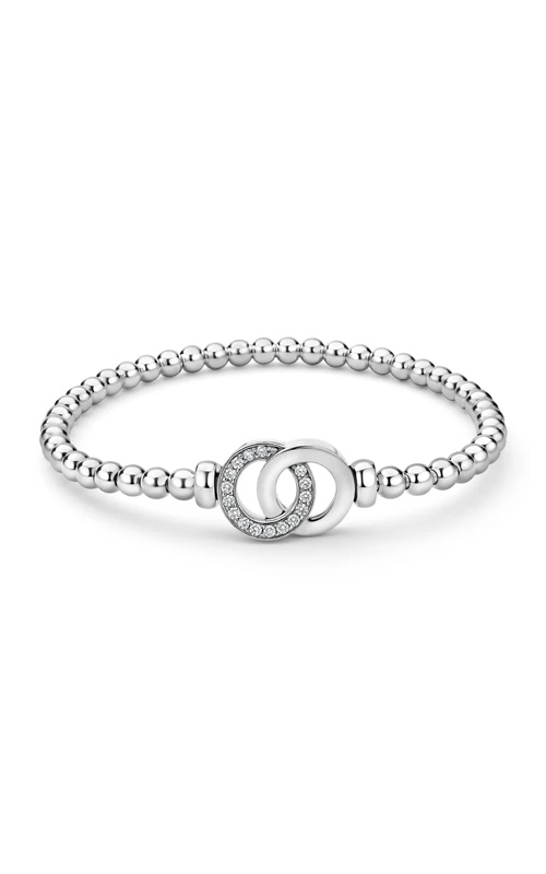 LAGOS Signature Caviar Silver Interlocking Diamond Stretch Bracelet 05-81690-DD7