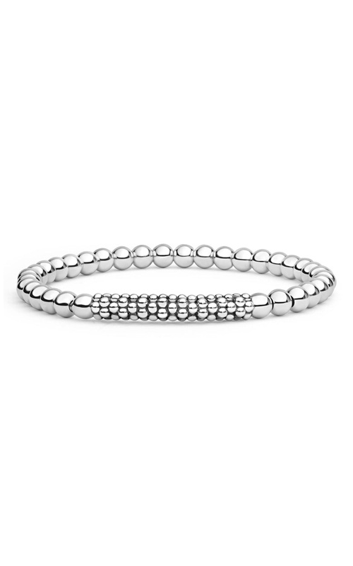 LAGOS Silver Caviar Beaded Bar Stretch 5mm 7'' Bracelet 05-81714-7