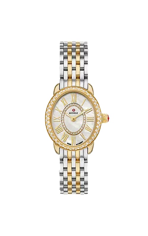 Michele Serein Oval Diamond Two-Tone 18K Gold-Plated Watch MWW21H000002