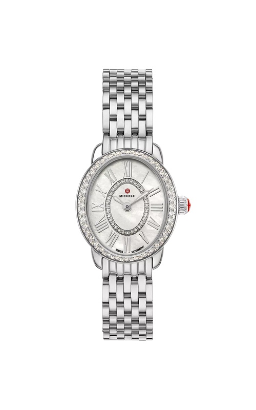 Michele Serein Oval Diamond Stainless Steel Watch MWW21H000001
