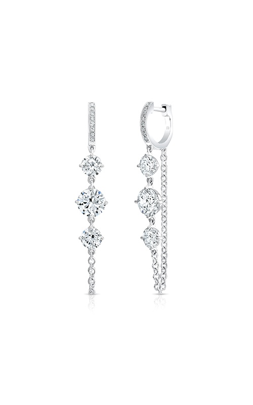 Rahaminov 18K White Gold 3.70CTW Round F-G SI1 GIA Diamond Dangle Earrings EAR-6042