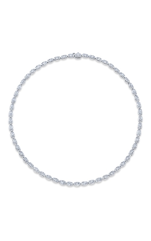 Rahaminov 18K White Gold 11.84CTW Moval F-G VS-SI Diamond Necklace MNK-0182