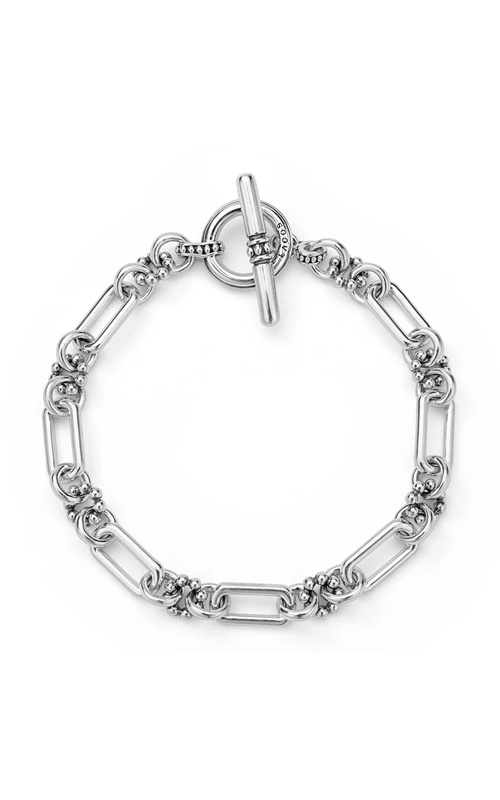 LAGOS Sterling Silver and 18k Yellow Gold 6mm 7'' Beaded Station X