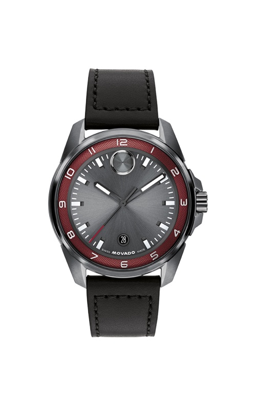 Movado BOLD Verso S Gunmetal Red Watch 3601388