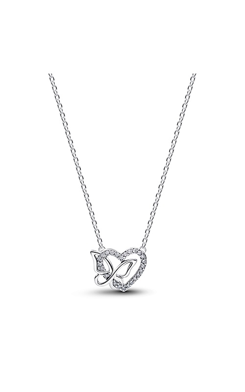 Pandora Entwined Heart & Butterfly Pendant Necklace 394477C01-45