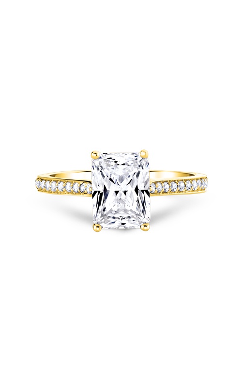 Albert's 14k Yellow Gold 2.09ctw Lab Grown Diamond Radiant Center and .16ctw Lab Diamond Melee Engagement Ring EVFRE-3582-Y