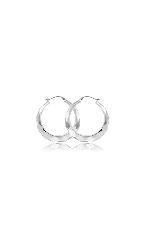 Albert's Sterling Silver Facet Cut Hoop Earrings 64/205