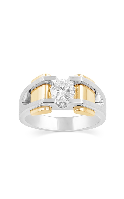 Albert's 14k White and Yellow Gold 1.03ct E VS1 Lab Grown Round Diamond IGI LG755518361 Solitaire Men's Ring RGMN0066