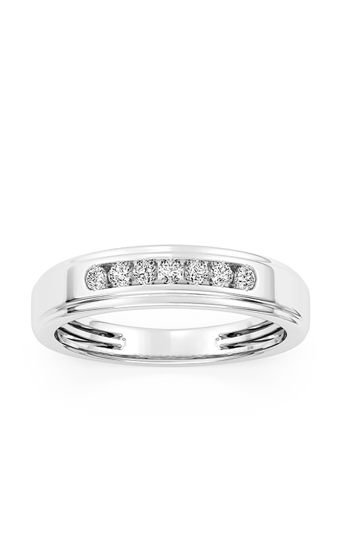 Albert's 10k White Gold .33ctw Round Diamond Men's Wedding Band RGMN0132-0.33W-IJI2-10-10