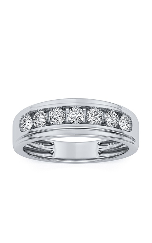 Albert's 10k White Gold .50ctw Round Diamond Men's Wedding Band RGMN0132-0.50W-IJI2-10-10