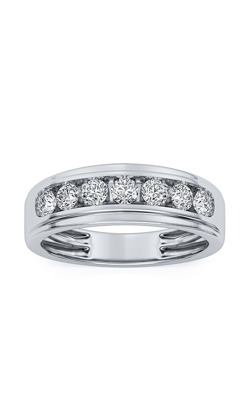 Albert's 10k White Gold 1ctw Round Diamond Men's Wedding Band RGMN01321-W-IJ-I2-10-10