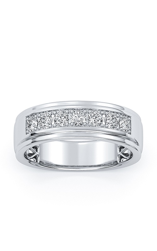 Albert's 14k White Gold .99ctw Round Diamond Men's Wedding Band RGMN0157-1-W-4N-14-10