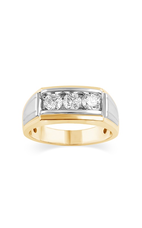 Albert's 14k Yellow and White Gold .97ctw 3 Lab Grown Diamond Wedding Band RGMN0009