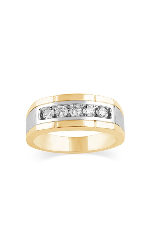Albert's 14k Yellow and White Gold .50ctw Round Diamond Wedding Band RGMN0012