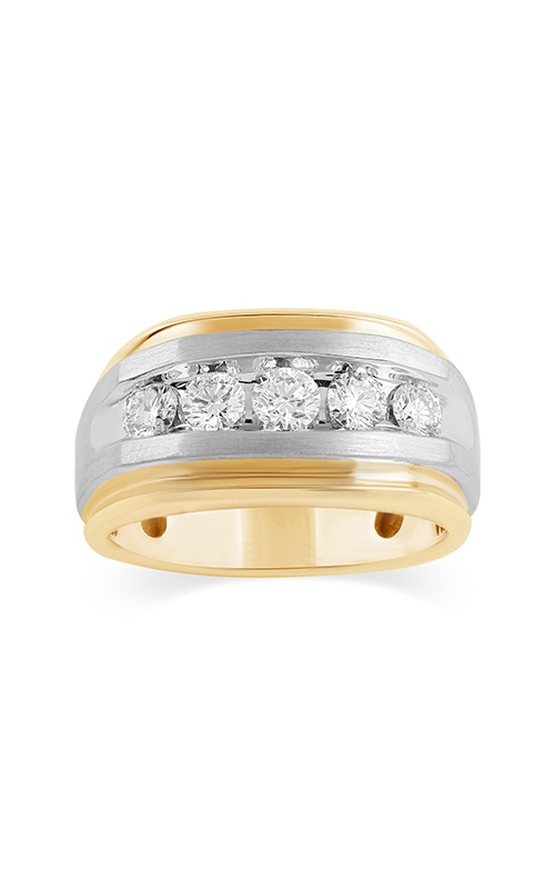 Centurion 14k Yellow and White Gold 1.01ctw Round Lab Grown Diamond Wedding Band RGMN0039